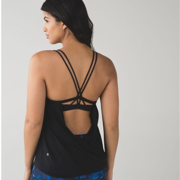 Lululemon‎ Make A Move Tank Black Women's 6 Sporty Athletic Built In Bra Workout - Picture 1 of 6